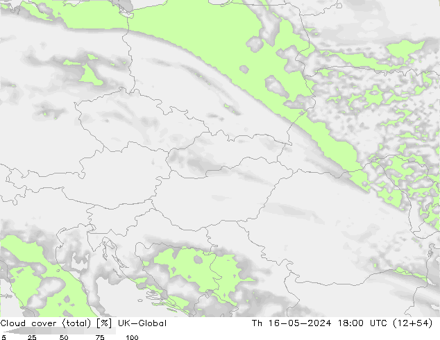 Cloud cover (total) UK-Global Th 16.05.2024 18 UTC
