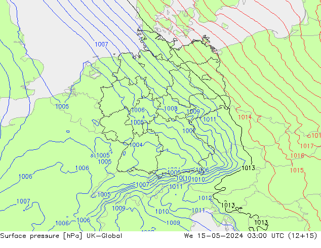 Surface pressure UK-Global We 15.05.2024 03 UTC