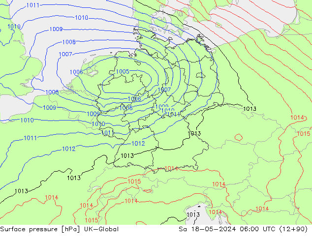 pressão do solo UK-Global Sáb 18.05.2024 06 UTC