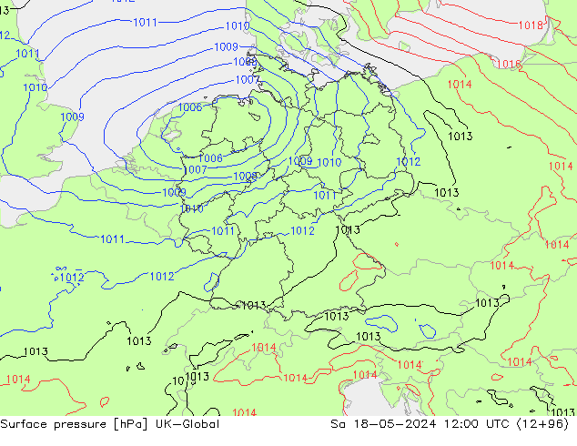 Luchtdruk (Grond) UK-Global za 18.05.2024 12 UTC