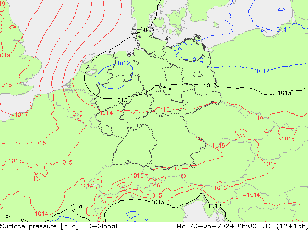 Luchtdruk (Grond) UK-Global ma 20.05.2024 06 UTC