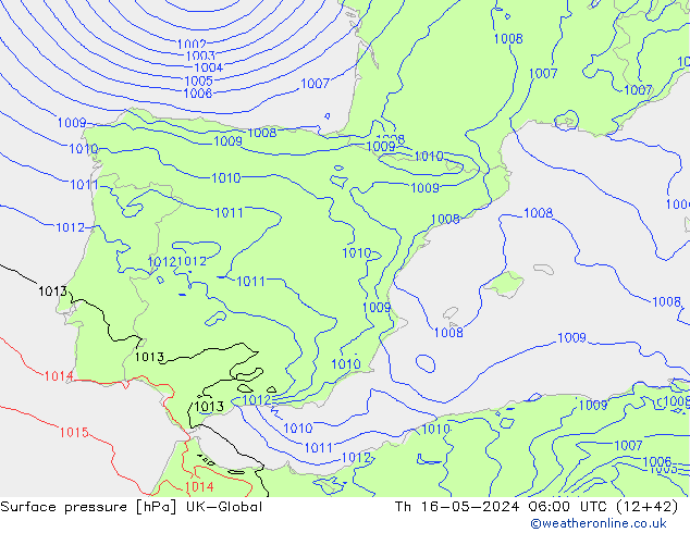 pressão do solo UK-Global Qui 16.05.2024 06 UTC