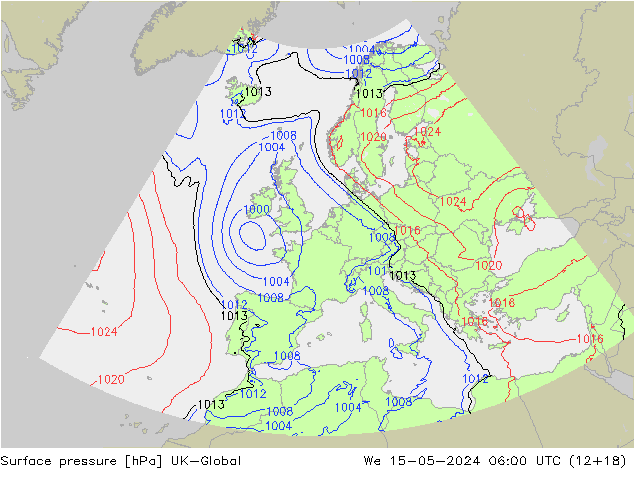 приземное давление UK-Global ср 15.05.2024 06 UTC
