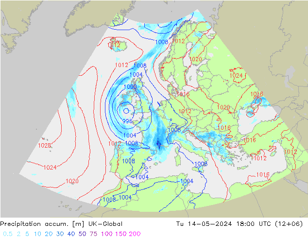 Precipitation accum. UK-Global mar 14.05.2024 18 UTC