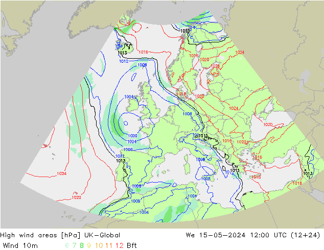 High wind areas UK-Global mié 15.05.2024 12 UTC