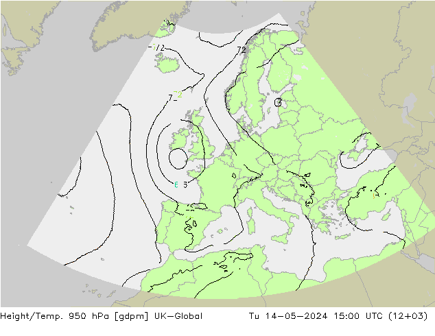 Geop./Temp. 950 hPa UK-Global mar 14.05.2024 15 UTC