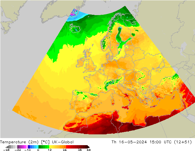 Sıcaklık Haritası (2m) UK-Global Per 16.05.2024 15 UTC