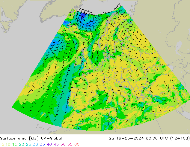 ветер 10 m UK-Global Вс 19.05.2024 00 UTC