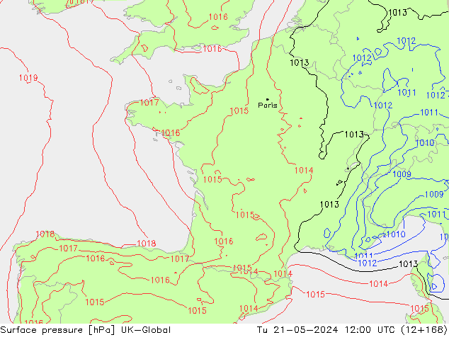 Luchtdruk (Grond) UK-Global di 21.05.2024 12 UTC