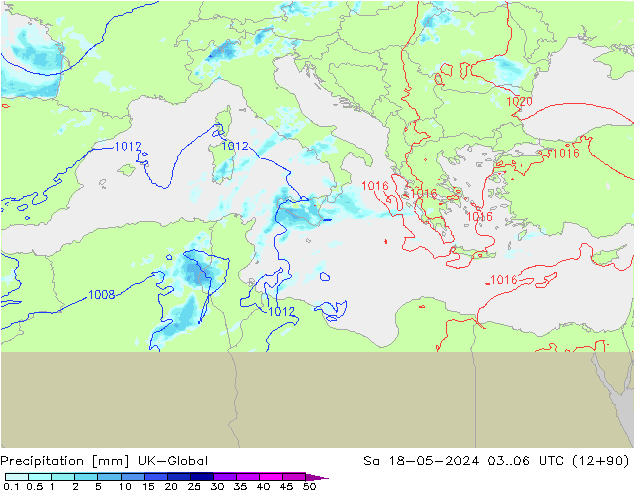 Neerslag UK-Global za 18.05.2024 06 UTC