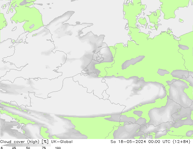 Cloud cover (high) UK-Global Sa 18.05.2024 00 UTC