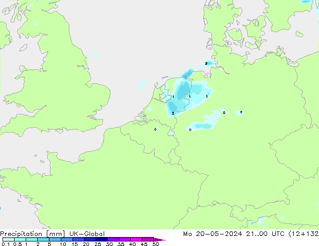 Precipitation UK-Global Mo 20.05.2024 00 UTC