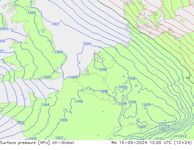 приземное давление UK-Global ср 15.05.2024 12 UTC