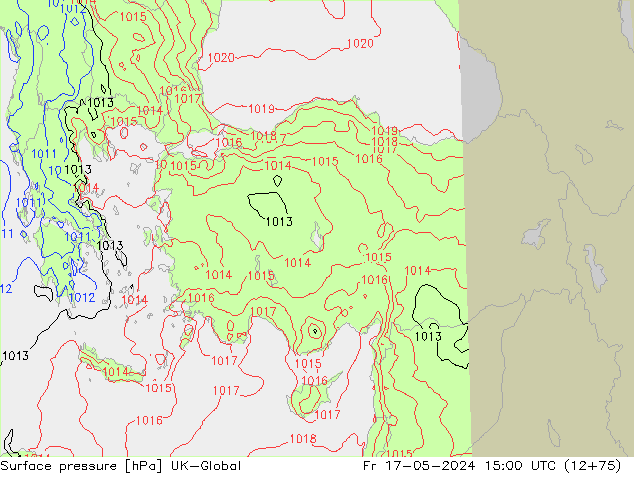 Surface pressure UK-Global Fr 17.05.2024 15 UTC