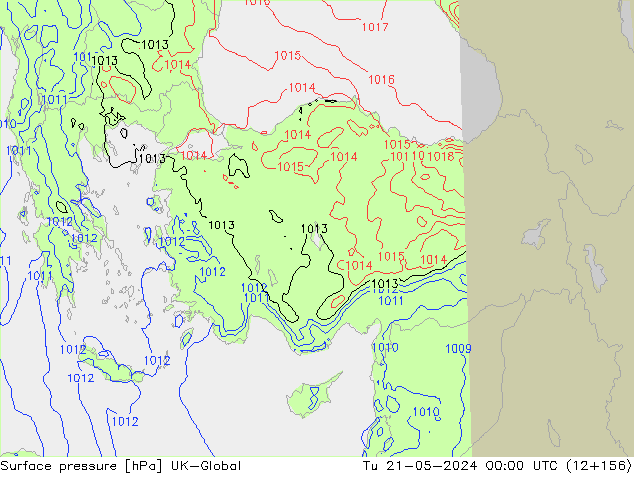 Atmosférický tlak UK-Global Út 21.05.2024 00 UTC