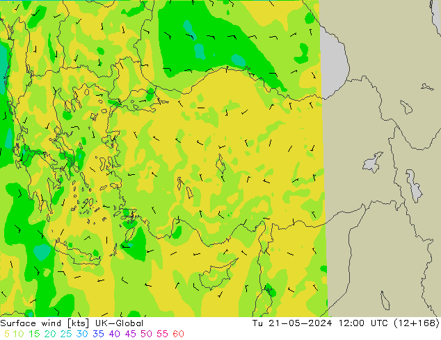 Surface wind UK-Global Tu 21.05.2024 12 UTC
