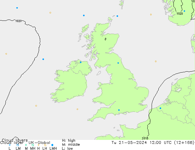 Wolkenlagen UK-Global di 21.05.2024 12 UTC