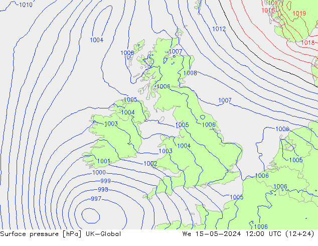 приземное давление UK-Global ср 15.05.2024 12 UTC