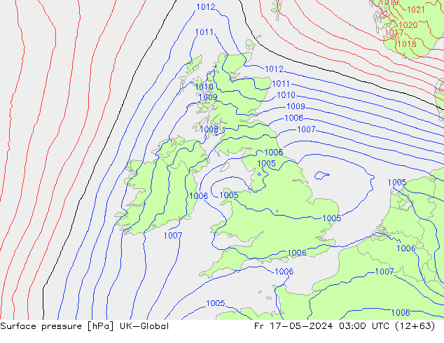 приземное давление UK-Global пт 17.05.2024 03 UTC