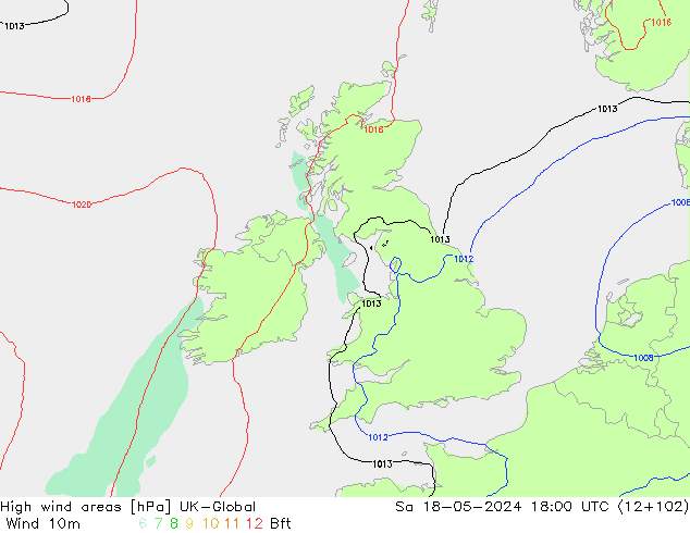 Windvelden UK-Global za 18.05.2024 18 UTC