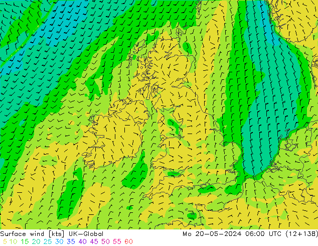 ветер 10 m UK-Global пн 20.05.2024 06 UTC