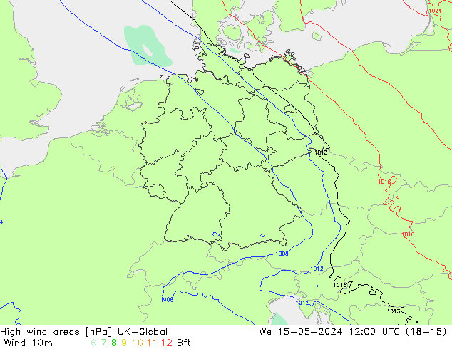 High wind areas UK-Global We 15.05.2024 12 UTC