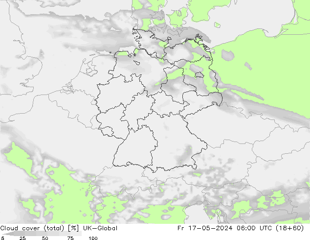 Nubes (total) UK-Global vie 17.05.2024 06 UTC