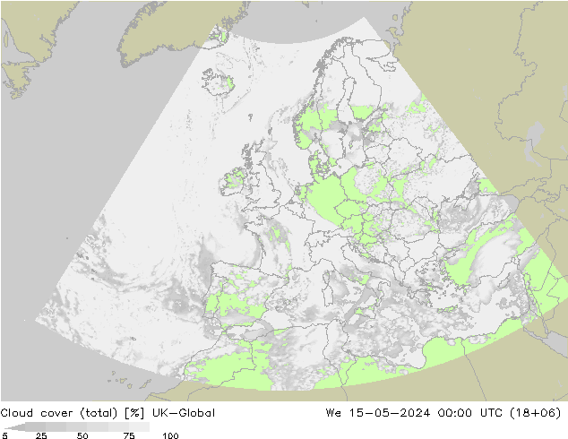 Nubes (total) UK-Global mié 15.05.2024 00 UTC