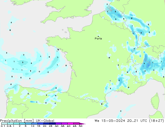 Precipitation UK-Global We 15.05.2024 21 UTC