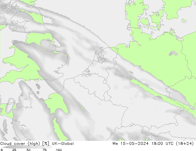 Bewolking (Hoog) UK-Global wo 15.05.2024 18 UTC