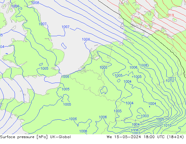 приземное давление UK-Global ср 15.05.2024 18 UTC