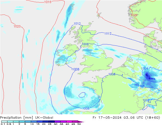 Precipitazione UK-Global ven 17.05.2024 06 UTC