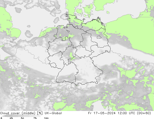 Nuages (moyen) UK-Global ven 17.05.2024 12 UTC