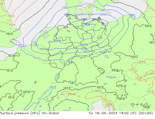Luchtdruk (Grond) UK-Global za 18.05.2024 18 UTC
