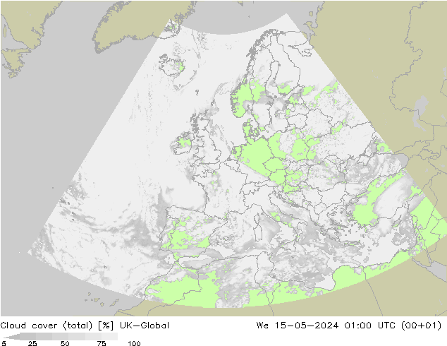 Nubes (total) UK-Global mié 15.05.2024 01 UTC
