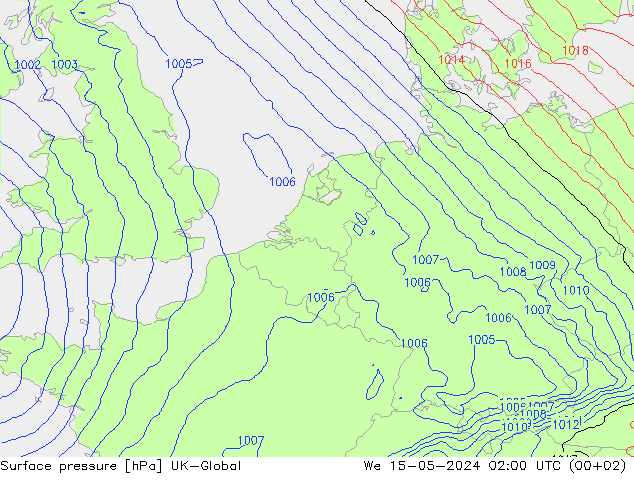 Yer basıncı UK-Global Çar 15.05.2024 02 UTC