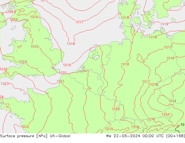 Luchtdruk (Grond) UK-Global wo 22.05.2024 00 UTC