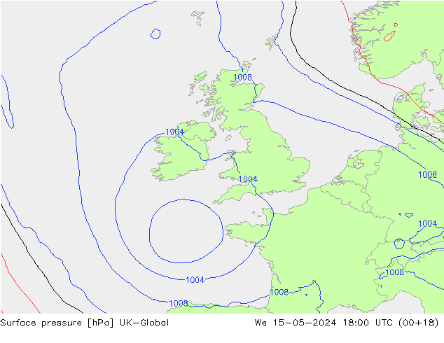 Yer basıncı UK-Global Çar 15.05.2024 18 UTC