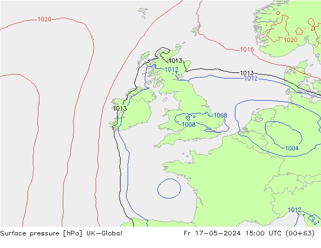 pression de l'air UK-Global ven 17.05.2024 15 UTC