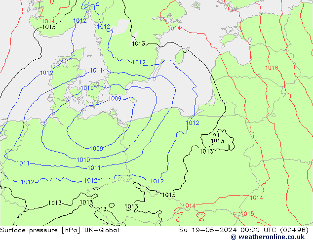 pression de l'air UK-Global dim 19.05.2024 00 UTC