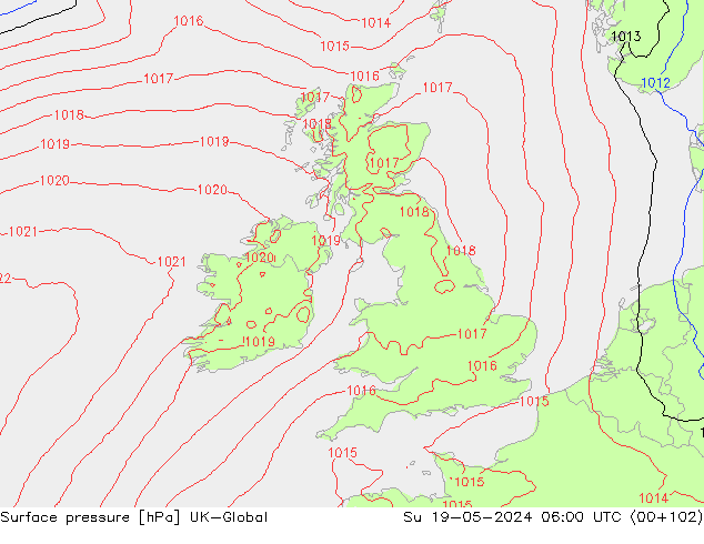 Luchtdruk (Grond) UK-Global zo 19.05.2024 06 UTC