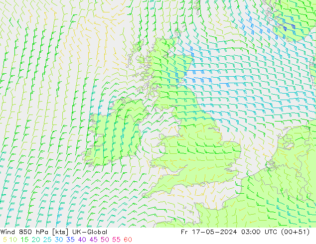 Wind 850 hPa UK-Global vr 17.05.2024 03 UTC
