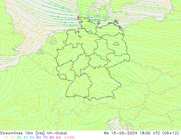 Stromlinien 10m UK-Global Mi 15.05.2024 18 UTC