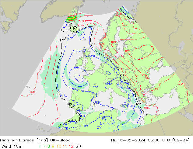 High wind areas UK-Global Čt 16.05.2024 06 UTC