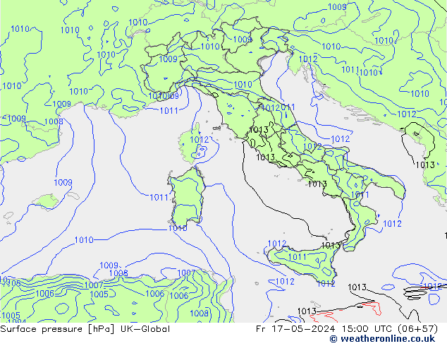 Luchtdruk (Grond) UK-Global vr 17.05.2024 15 UTC