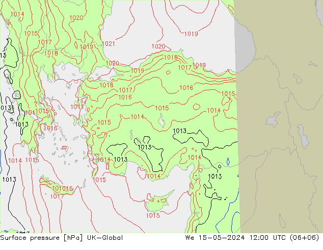 Surface pressure UK-Global We 15.05.2024 12 UTC