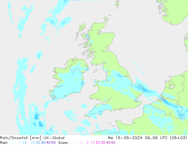 Lluvia/nieve UK-Global mié 15.05.2024 09 UTC