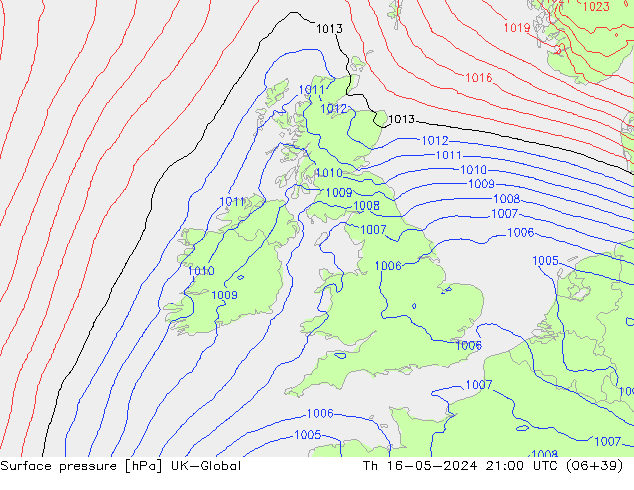 Luchtdruk (Grond) UK-Global do 16.05.2024 21 UTC