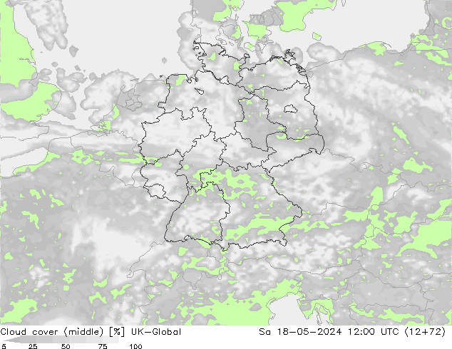Nubes medias UK-Global sáb 18.05.2024 12 UTC