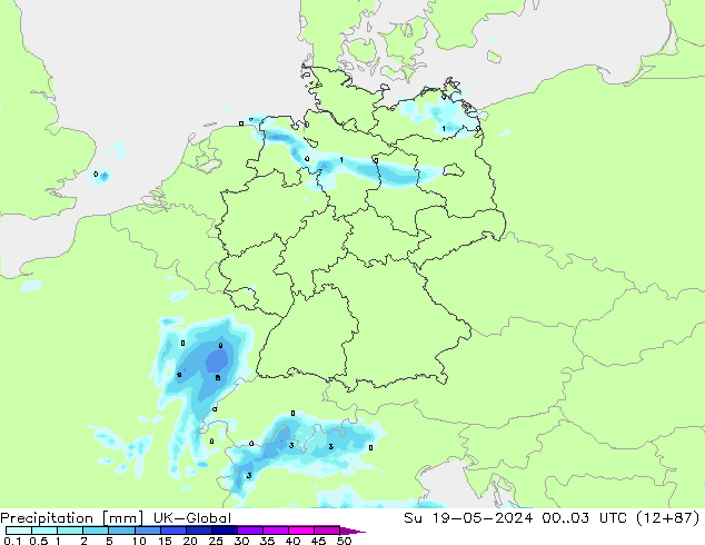 Precipitation UK-Global Su 19.05.2024 03 UTC